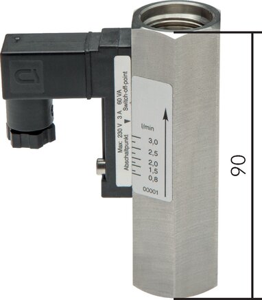 Exemplarische Darstellung: Viskositätskompensierter Durchflusswächter, G 1/2", 1.4571