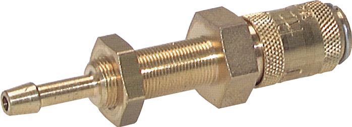 Exemplary representation: Coupling socket with grommet & bulkhead thread, brass