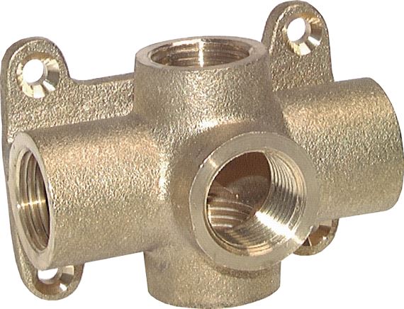 Exemplary representation: Wall socket manifold, 5-way, brass